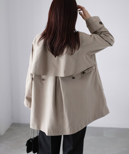 Riberry（リベリー）の「ミドル丈スタンドカラートレンチコート（トレンチコート・レディース・アイボリー/ブラック/ベージュ・MEDIUM）」の20枚目の写真