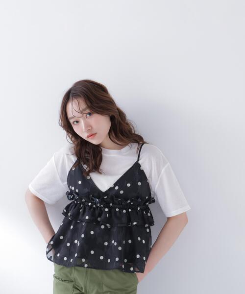 N.（N. Natural Beauty Basic）（エヌエヌナチュラルビューティーベーシック）の「ドットキャミビスチェ（キャミソール・レディース・ホワイト系その他/ブラック系その他・ﾌﾘ-）」の16枚目の写真