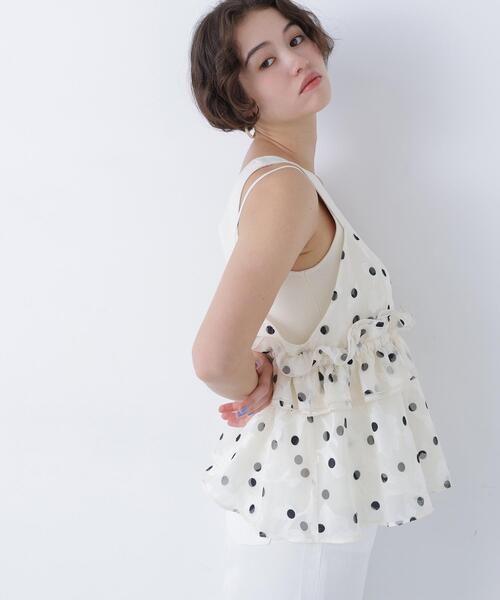 N.（N. Natural Beauty Basic）（エヌエヌナチュラルビューティーベーシック）の「ドットキャミビスチェ（キャミソール・レディース・ホワイト系その他/ブラック系その他・ﾌﾘ-）」の5枚目の写真