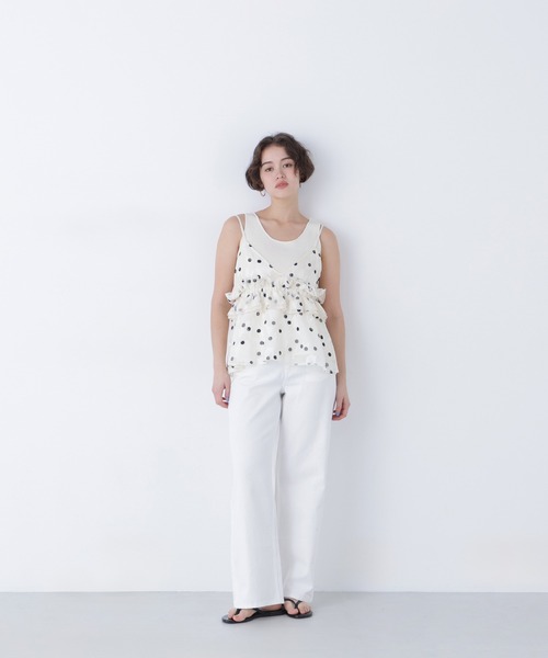 N.（N. Natural Beauty Basic）（エヌエヌナチュラルビューティーベーシック）の「ドットキャミビスチェ（キャミソール・レディース・ホワイト系その他/ブラック系その他・ﾌﾘ-）」の14枚目の写真