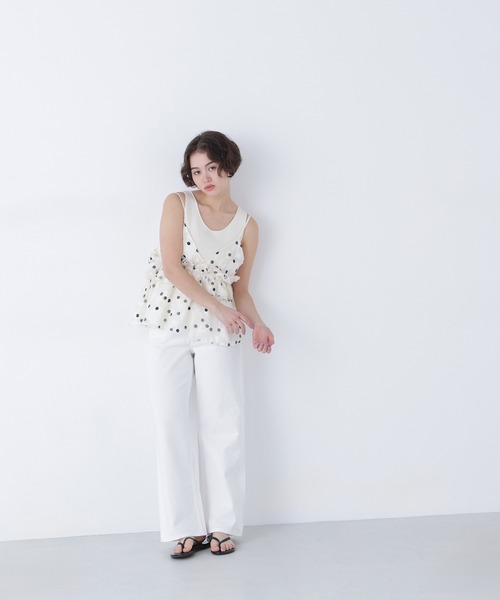 N.（N. Natural Beauty Basic）（エヌエヌナチュラルビューティーベーシック）の「ドットキャミビスチェ（キャミソール・レディース・ホワイト系その他/ブラック系その他・ﾌﾘ-）」の15枚目の写真