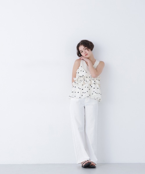 N.（N. Natural Beauty Basic）（エヌエヌナチュラルビューティーベーシック）の「ドットキャミビスチェ（キャミソール・レディース・ホワイト系その他/ブラック系その他・ﾌﾘ-）」の19枚目の写真