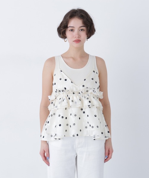 N.（N. Natural Beauty Basic）（エヌエヌナチュラルビューティーベーシック）の「ドットキャミビスチェ（キャミソール・レディース・ホワイト系その他/ブラック系その他・ﾌﾘ-）」の22枚目の写真