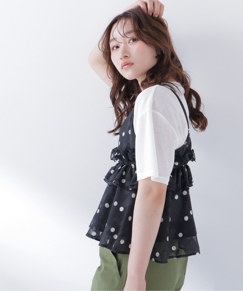 N.（N. Natural Beauty Basic）（エヌエヌナチュラルビューティーベーシック）の「ドットキャミビスチェ（キャミソール・レディース・ホワイト系その他/ブラック系その他・ﾌﾘ-）」の3枚目の写真