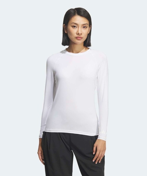 adidas(アディダス)の「ゴルフ長袖ベースレイヤー【adidas Golf/アディダスゴルフ】(Tシャツ/カットソー・レディース・ホワイト・X-SMALL/X-LARGE/SMALL/MEDIUM/LARGE)」の1枚目の写真
