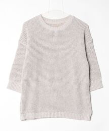 quadro（クオドロ）の「和紙エステル6分袖クルーネックプルオーバー（ニット/セーター）」