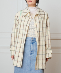IENA LA BOUCLE（イエナラブークル）の「IENA LA BOUCLE P/Lチェックステンカラーハーフコート（ステンカラーコート）」