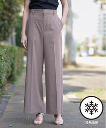 【接触冷感/セットアップ可】ストレッチ ワイドパンツ