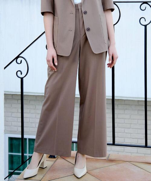 DRESSTERIOR（ドレステリア）の「【接触冷感/セットアップ可】２WAYストレッチ ワイドパンツ（その他パンツ・レディース・ネイビー/ダークブラウン・34/36/38/40）」の5枚目の写真