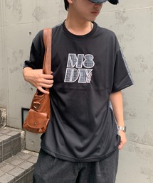 link lot（リンクロット）の「チェック切り替えロゴプリントTシャツ（Tシャツ/カットソー）」