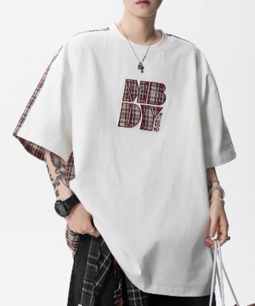 link lot(リンクロット)の「チェック切り替えロゴプリントTシャツ(Tシャツ/カットソー・メンズ・イエロー/ピンク/ブラック・M)」の11枚目の写真