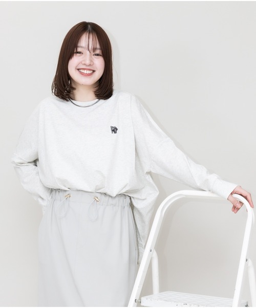 meeny miny(ミーニーマイニー)の「【meeny miny】【旭山動物園応援商品】マヌルネコ『body』ロングTシャツ(Tシャツ/カットソー・レディース・カーキ/ブラウン/グレー・M-L/S-M)」の3枚目の写真