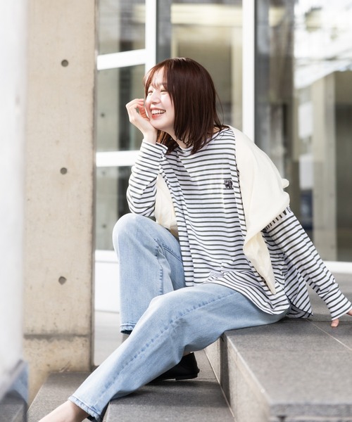 meeny miny(ミーニーマイニー)の「【meeny miny】【旭山動物園応援商品】マヌルネコ『body』ロングTシャツ(Tシャツ/カットソー・レディース・カーキ/ブラウン/グレー・M-L/S-M)」の2枚目の写真