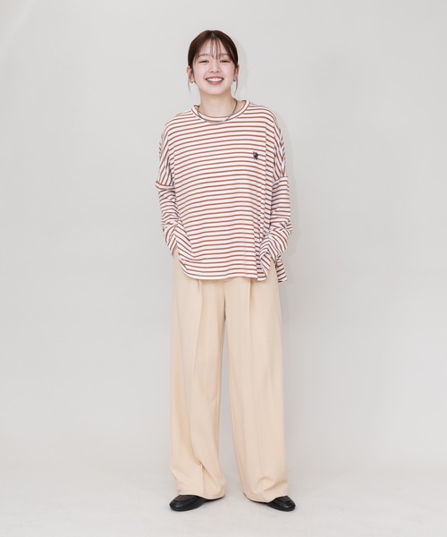 meeny miny(ミーニーマイニー)の「【meeny miny】【旭山動物園応援商品】マヌルネコ『body』ロングTシャツ(Tシャツ/カットソー・レディース・カーキ/ブラウン/グレー・M-L/S-M)」の4枚目の写真
