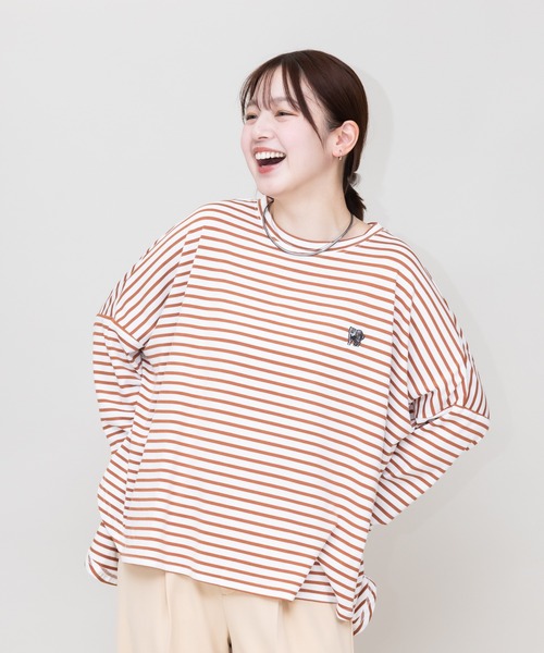meeny miny(ミーニーマイニー)の「【meeny miny】【旭山動物園応援商品】マヌルネコ『body』ロングTシャツ(Tシャツ/カットソー・レディース・カーキ/ブラウン/グレー・M-L/S-M)」の6枚目の写真