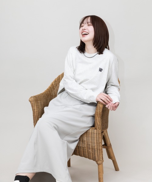 meeny miny(ミーニーマイニー)の「【meeny miny】【旭山動物園応援商品】マヌルネコ『body』ロングTシャツ(Tシャツ/カットソー・レディース・カーキ/ブラウン/グレー・M-L/S-M)」の9枚目の写真