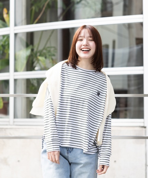 meeny miny(ミーニーマイニー)の「【meeny miny】【旭山動物園応援商品】マヌルネコ『body』ロングTシャツ(Tシャツ/カットソー・レディース・カーキ/ブラウン/グレー・M-L/S-M)」の12枚目の写真