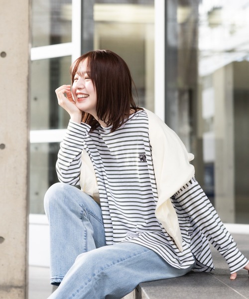 meeny miny(ミーニーマイニー)の「【meeny miny】【旭山動物園応援商品】マヌルネコ『body』ロングTシャツ(Tシャツ/カットソー・レディース・カーキ/ブラウン/グレー・M-L/S-M)」の14枚目の写真