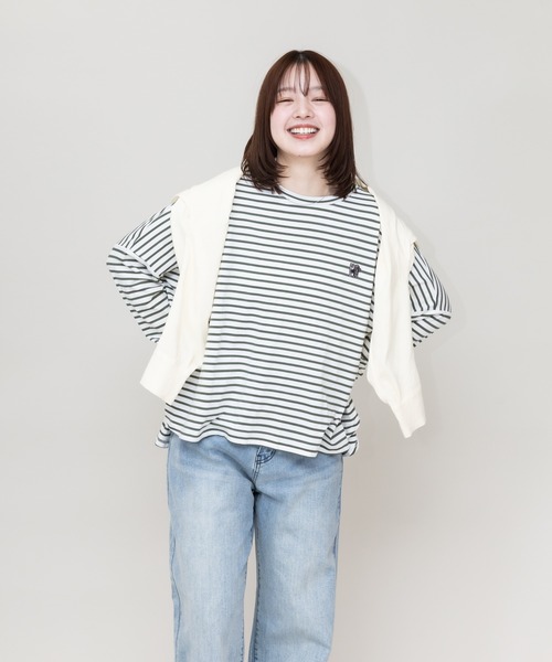 meeny miny(ミーニーマイニー)の「【meeny miny】【旭山動物園応援商品】マヌルネコ『body』ロングTシャツ(Tシャツ/カットソー・レディース・カーキ/ブラウン/グレー・M-L/S-M)」の16枚目の写真