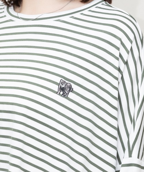 meeny miny(ミーニーマイニー)の「【meeny miny】【旭山動物園応援商品】マヌルネコ『body』ロングTシャツ(Tシャツ/カットソー・レディース・カーキ/ブラウン/グレー・M-L/S-M)」の19枚目の写真