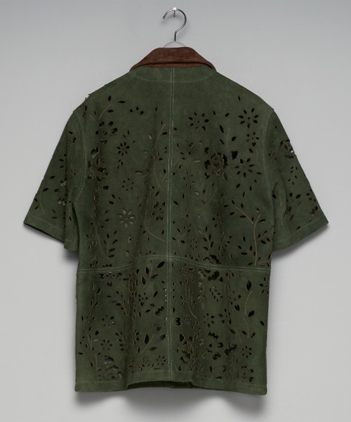 MASU（エムエーエスユー）の「【M A S U】BANDANA HOLE LEATHER HALF SLEEVE SHIRT（シャツ/ブラウス・メンズ・ブラック/ダークグリーン・46/48）」の8枚目の写真