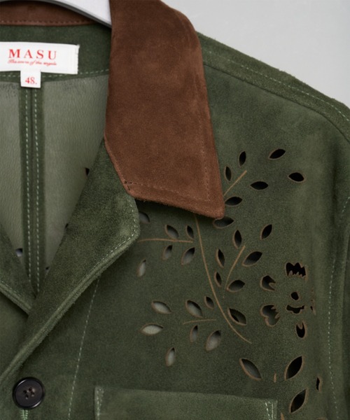 MASU（エムエーエスユー）の「【M A S U】BANDANA HOLE LEATHER HALF SLEEVE SHIRT（シャツ/ブラウス・メンズ・ブラック/ダークグリーン・46/48）」の7枚目の写真