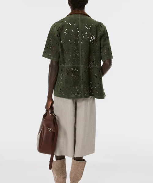 MASU（エムエーエスユー）の「【M A S U】BANDANA HOLE LEATHER HALF SLEEVE SHIRT（シャツ/ブラウス・メンズ・ブラック/ダークグリーン・46/48）」の6枚目の写真