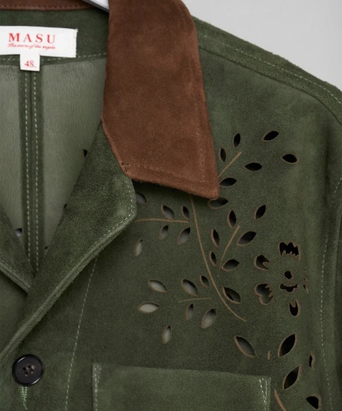 MASU（エムエーエスユー）の「【M A S U】BANDANA HOLE LEATHER HALF SLEEVE SHIRT（シャツ/ブラウス・メンズ・ブラック/ダークグリーン・46/48）」の10枚目の写真