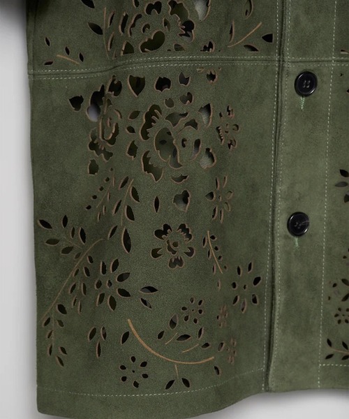 MASU（エムエーエスユー）の「【M A S U】BANDANA HOLE LEATHER HALF SLEEVE SHIRT（シャツ/ブラウス・メンズ・ブラック/ダークグリーン・46/48）」の12枚目の写真