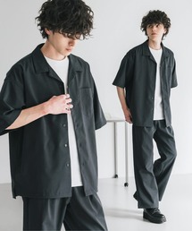 Rocky Monroe（ロッキーモンロー）の「新色追加 セットアップ 接触冷感 多機能素材 リネンライク半袖開襟シャツ＆セミワイドイージーパンツ（セットアップ）」