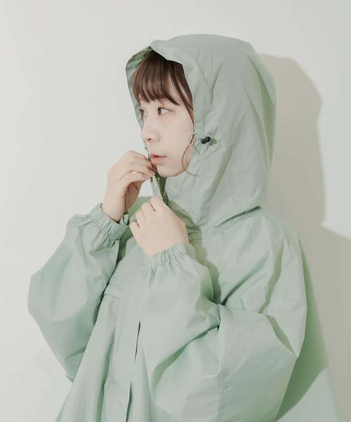 SMELLY(スメリー)の「『WEB限定』because Mods Poncho(レインコート/ポンチョ・レディース・グレー/ミント・ONE)」の5枚目の写真
