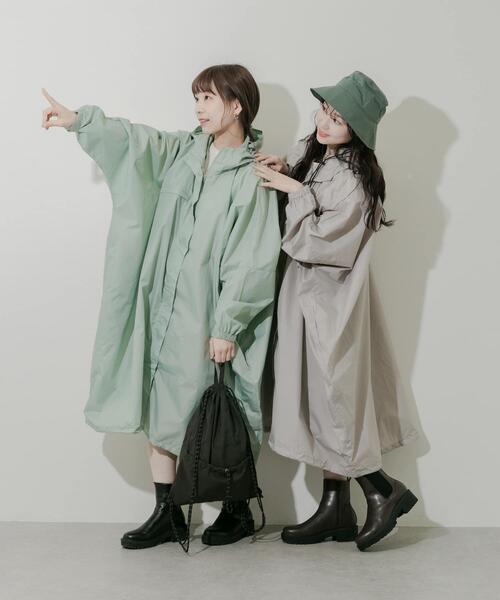 SMELLY(スメリー)の「『WEB限定』because Mods Poncho(レインコート/ポンチョ・レディース・グレー/ミント・ONE)」の15枚目の写真