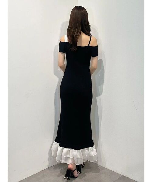 MERCURYDUO（マーキュリーデュオ）の「ワンショルリボンティアードニットワンピース（ワンピース・レディース・ベビーピンク/ブラック/ブラウン・MEDIUM/SMALL）」の15枚目の写真