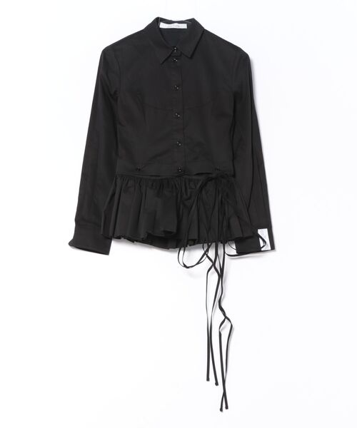 rokh（ロク）の「BUTTONED PEPLUM SHIRTS R0CA309（シャツ/ブラウス・レディース・ホワイト/ブラック・34）」の2枚目の写真