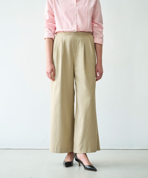 N.O.R.C(ノーク)の「【トリアセリネン】ドロストワイドパンツ(スラックス・レディース・ベージュ/ネイビー/ホワイト・S/M)」の3枚目の写真