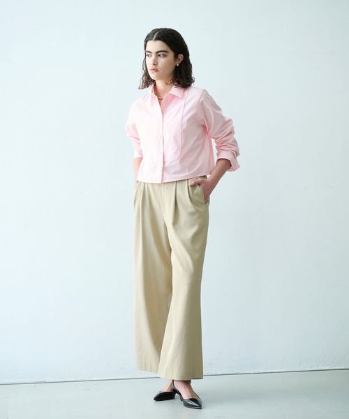 N.O.R.C(ノーク)の「【トリアセリネン】ドロストワイドパンツ(スラックス・レディース・ベージュ/ネイビー/ホワイト・S/M)」の6枚目の写真