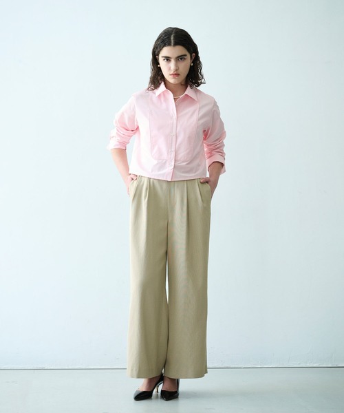 N.O.R.C(ノーク)の「【トリアセリネン】ドロストワイドパンツ(スラックス・レディース・ベージュ/ネイビー/ホワイト・S/M)」の7枚目の写真