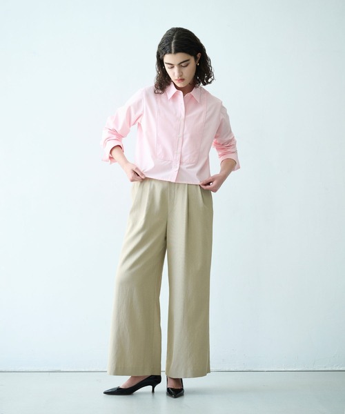 N.O.R.C(ノーク)の「【トリアセリネン】ドロストワイドパンツ(スラックス・レディース・ベージュ/ネイビー/ホワイト・S/M)」の9枚目の写真