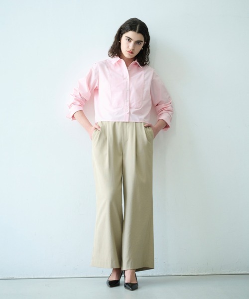 N.O.R.C(ノーク)の「【トリアセリネン】ドロストワイドパンツ(スラックス・レディース・ベージュ/ネイビー/ホワイト・S/M)」の10枚目の写真