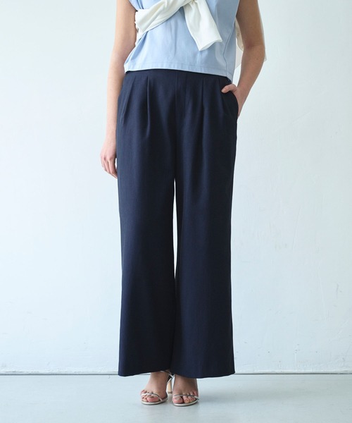 N.O.R.C(ノーク)の「【トリアセリネン】ドロストワイドパンツ(スラックス・レディース・ベージュ/ネイビー/ホワイト・S/M)」の12枚目の写真