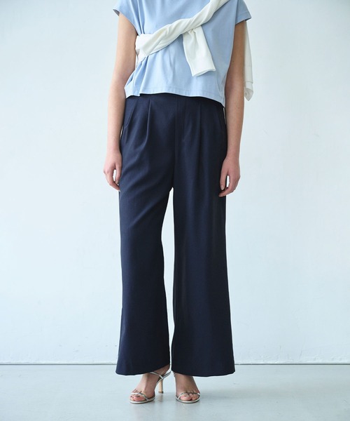 N.O.R.C(ノーク)の「【トリアセリネン】ドロストワイドパンツ(スラックス・レディース・ベージュ/ネイビー/ホワイト・S/M)」の15枚目の写真