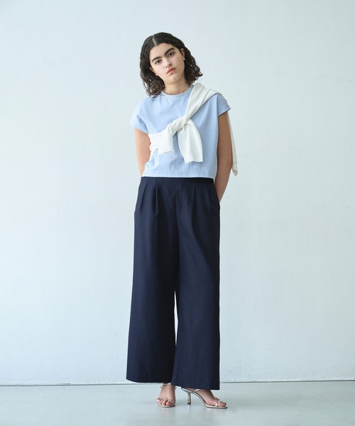 N.O.R.C(ノーク)の「【トリアセリネン】ドロストワイドパンツ(スラックス・レディース・ベージュ/ネイビー/ホワイト・S/M)」の17枚目の写真