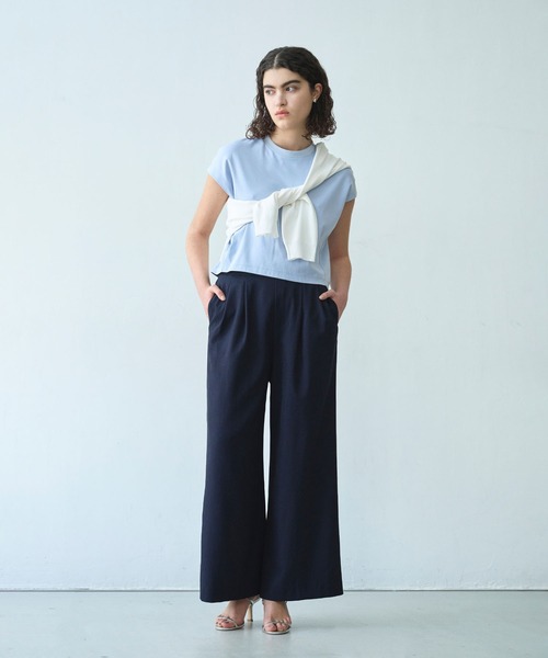 N.O.R.C(ノーク)の「【トリアセリネン】ドロストワイドパンツ(スラックス・レディース・ベージュ/ネイビー/ホワイト・S/M)」の18枚目の写真