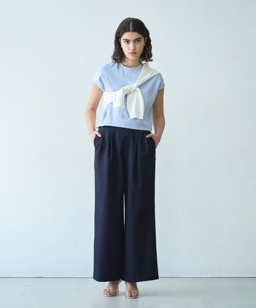 N.O.R.C(ノーク)の「【トリアセリネン】ドロストワイドパンツ(スラックス・レディース・ベージュ/ネイビー/ホワイト・S/M)」の19枚目の写真