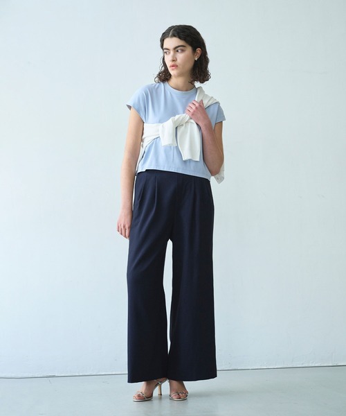 N.O.R.C(ノーク)の「【トリアセリネン】ドロストワイドパンツ(スラックス・レディース・ベージュ/ネイビー/ホワイト・S/M)」の20枚目の写真