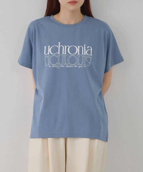 Mac-House(マックハウス)の「Free Nature ロゴプリント クルーネック Tシャツ(Tシャツ/カットソー・レディース・ブルー/グレイッシュベージュ/チャコールグレー/ホワイト・L/M)」の17枚目の写真