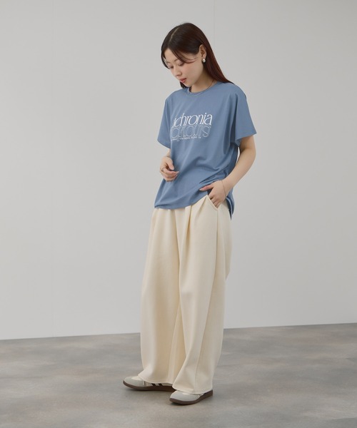 Mac-House(マックハウス)の「Free Nature ロゴプリント クルーネック Tシャツ(Tシャツ/カットソー・レディース・ブルー/グレイッシュベージュ/チャコールグレー/ホワイト・L/M)」の20枚目の写真