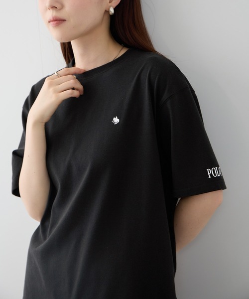 Mac-House（マックハウス）の「POLO BCS ワンポイント刺繍 チュールフェイクレイヤード オーバーサイズTシャツ（Tシャツ/カットソー・レディース・ネイビー/グレイッシュベージュ/ブラック・L/M）」の9枚目の写真
