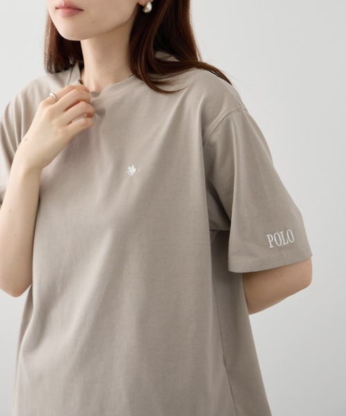 Mac-House（マックハウス）の「POLO BCS ワンポイント刺繍 チュールフェイクレイヤード オーバーサイズTシャツ（Tシャツ/カットソー・レディース・ネイビー/グレイッシュベージュ/ブラック・L/M）」の12枚目の写真