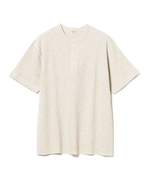 BEAMS PLUS（ビームスプラス）の「【別注】Healthknit / Honeycomb Thermal Henry Neck T-shirt（Tシャツ/カットソー・メンズ・チャコールグレー/ナチュラル・S/XL/L/M）」の2枚目の写真